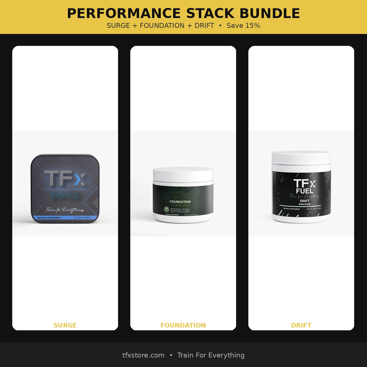 TFx Performance Stack Bundle (SURGE + FOUNDATION + DRIFT)